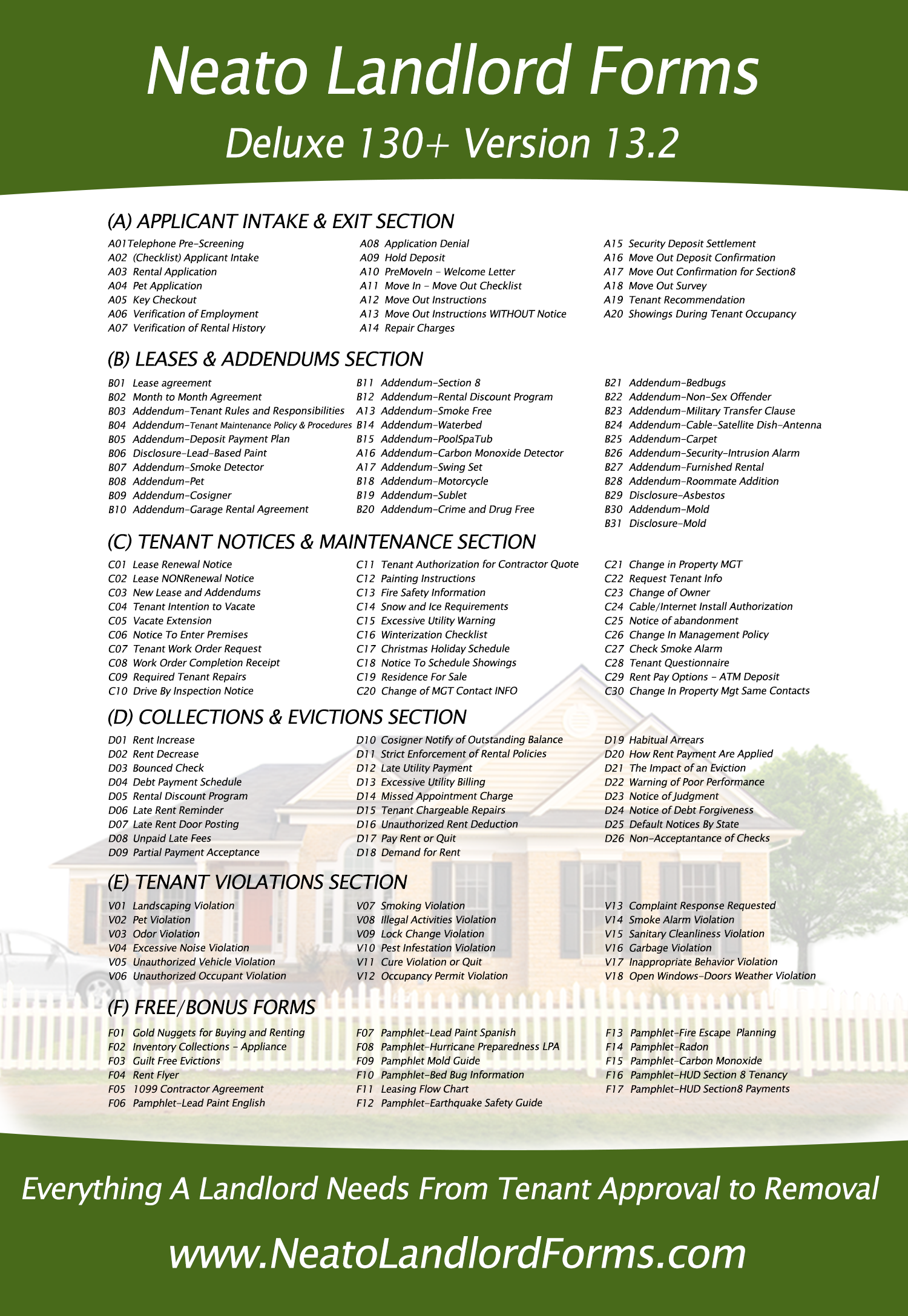 Neato Landlord Forms insert